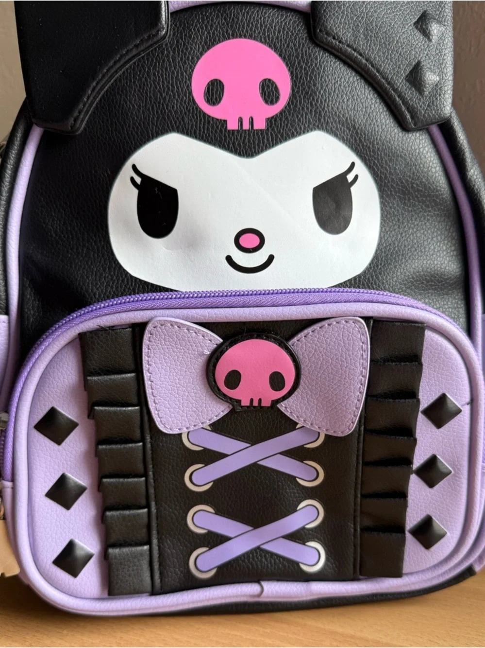Sanrio Hello Kitty Kuromi Backpack in Black & Lavender - Picture 3 of 11